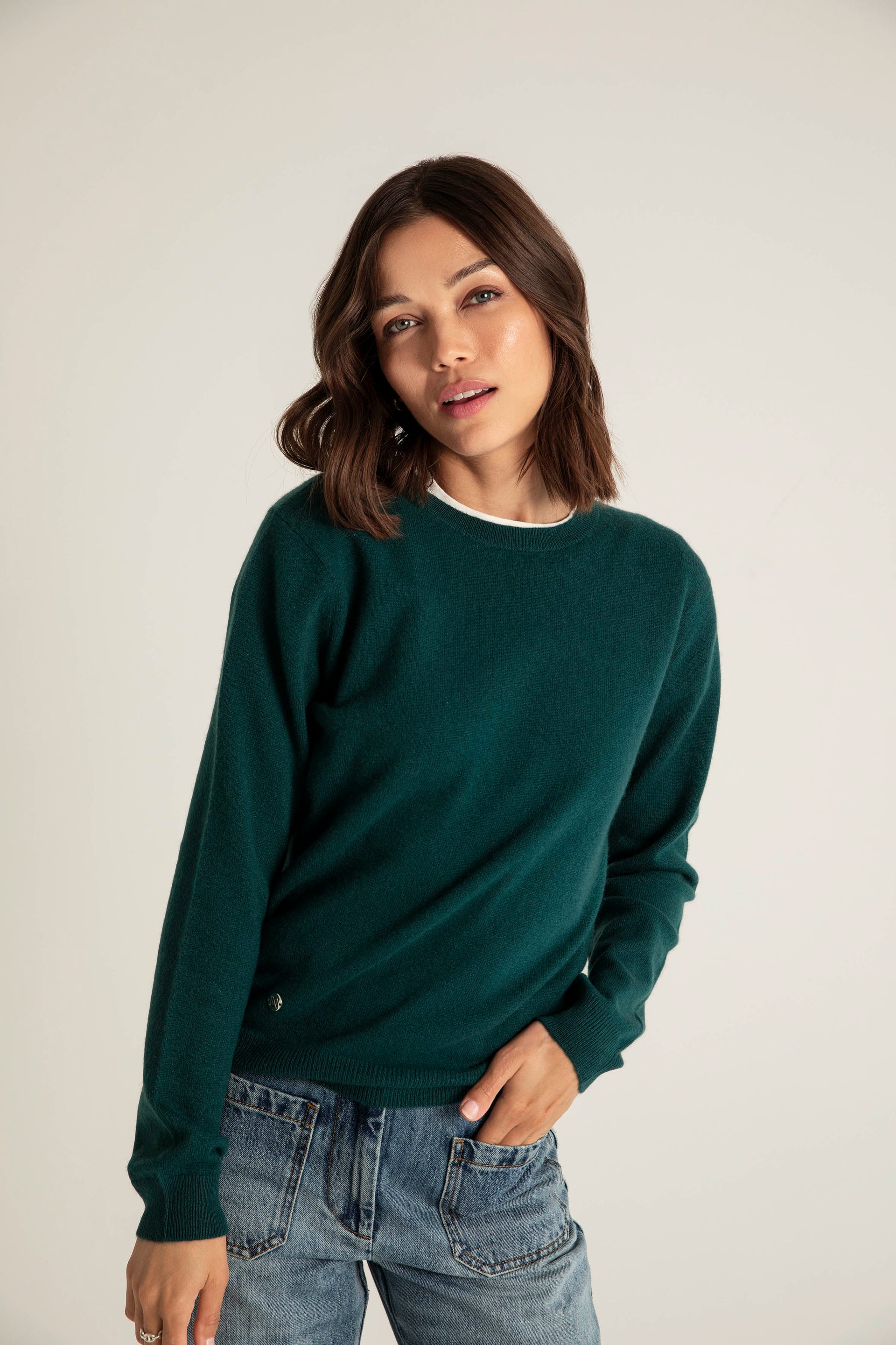 The Everyday Cashmere Sweater in Emerald