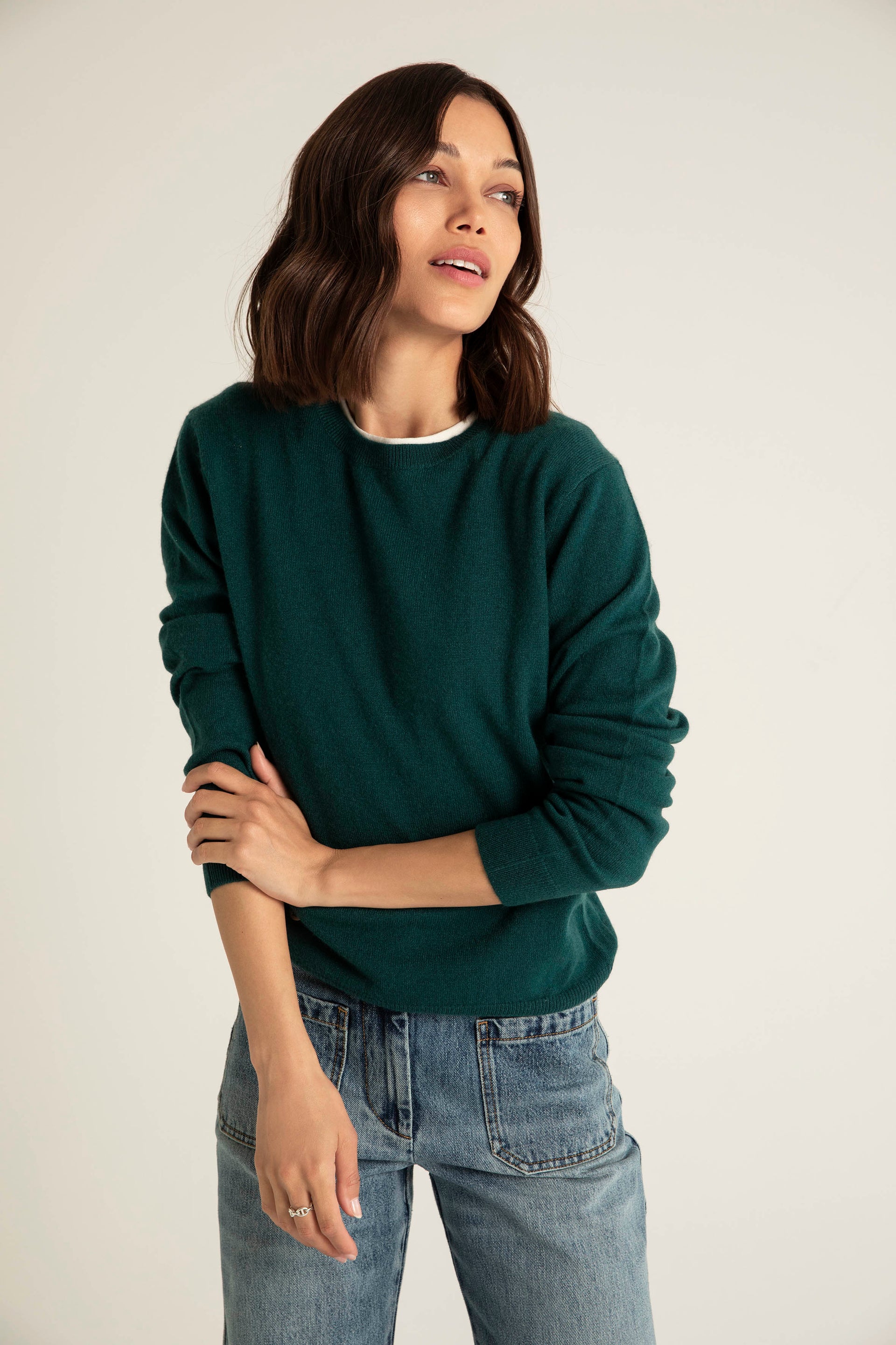 The Everyday Cashmere Sweater in Emerald