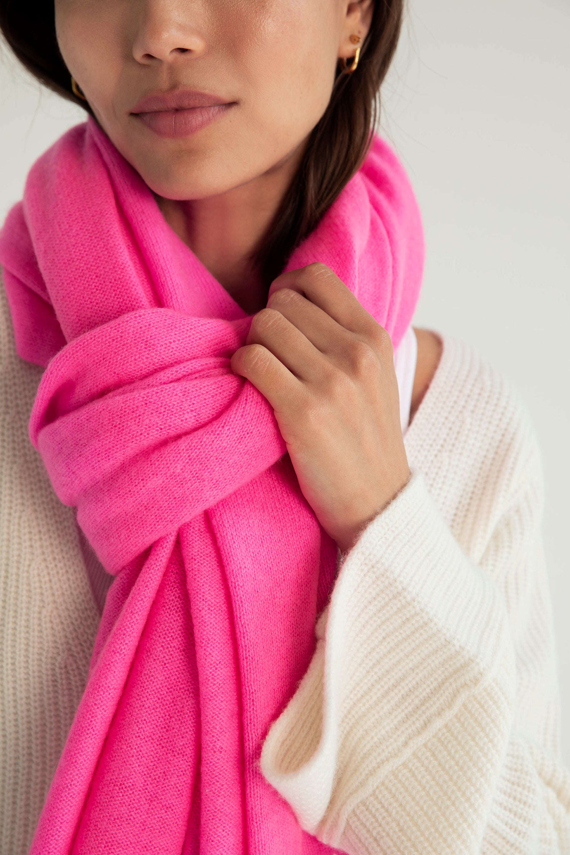 The Cashmere Travel Wrap in Neon Pink