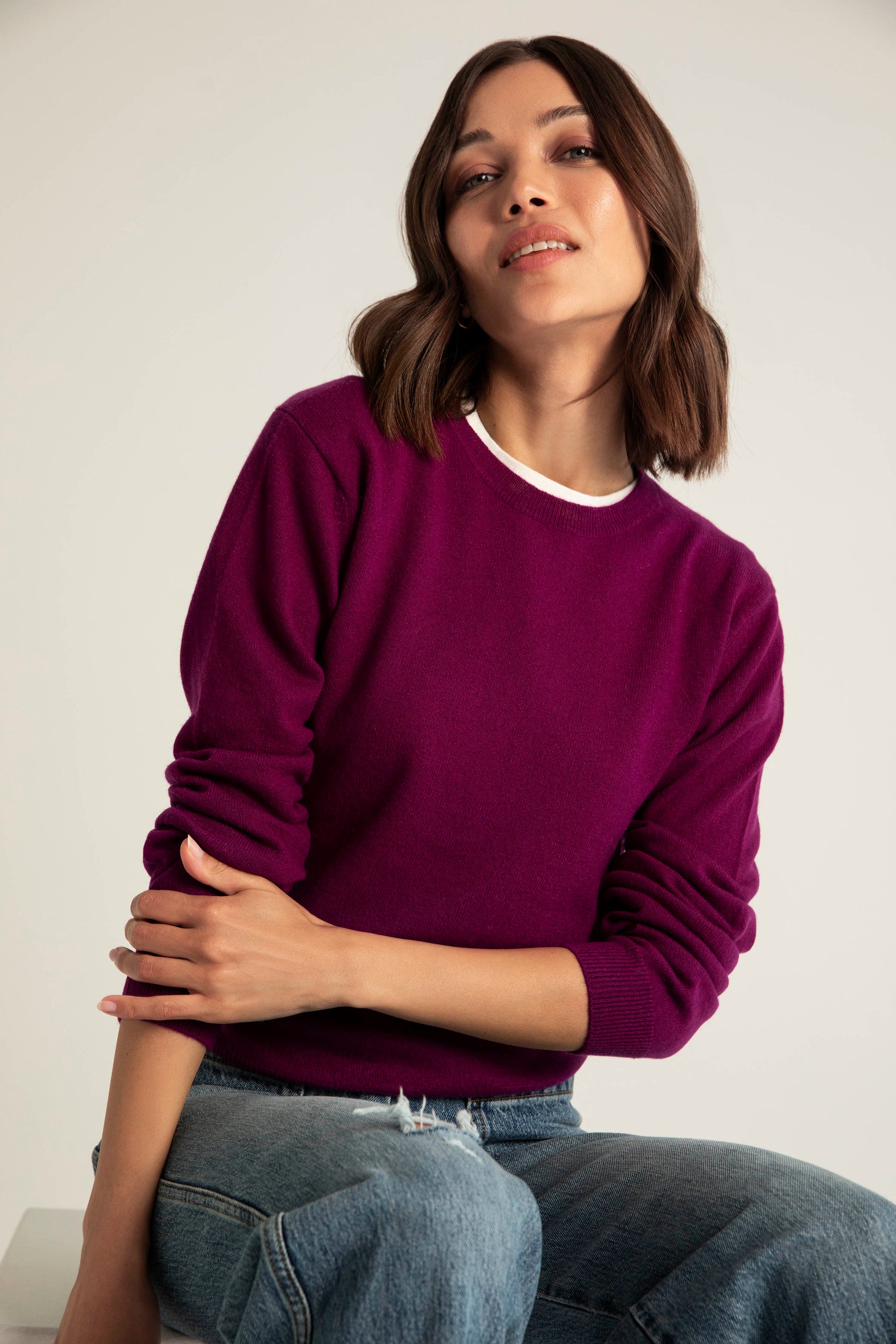 The Everyday Cashmere Sweater in Plum