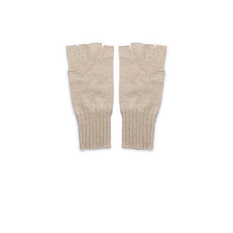 The Fingerless Cashmere Gloves in Sandstone