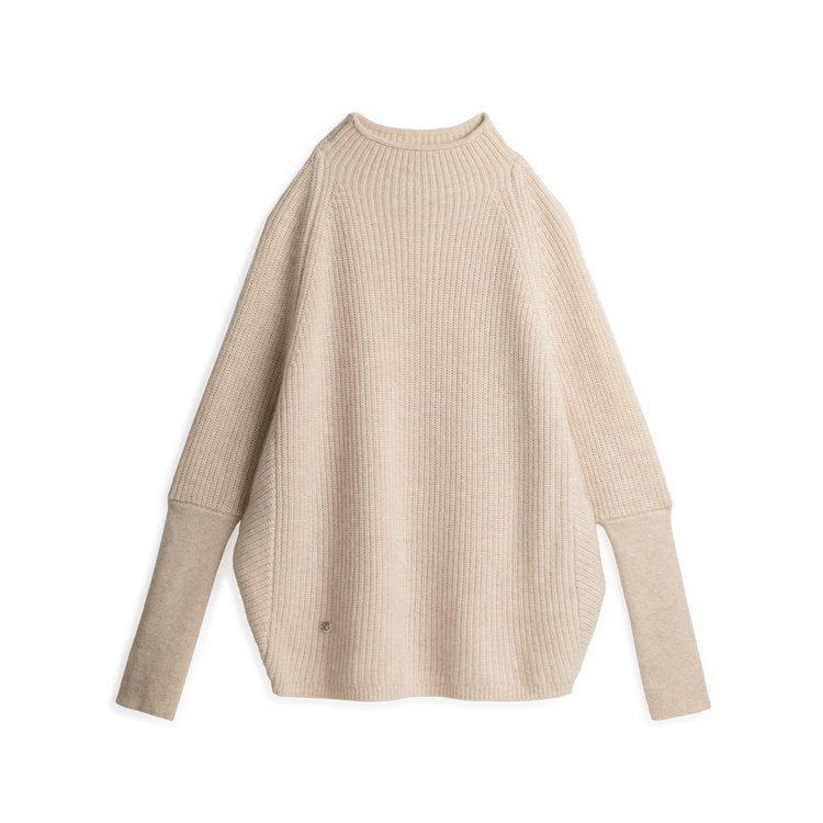 The Cashmere Slouchy Rib in Sandstone